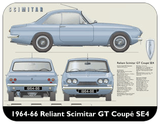 Reliant Scimitar GT Coupe SE4 1964-66 Place Mat, Medium